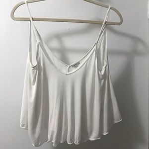 White Cropped Tank Top